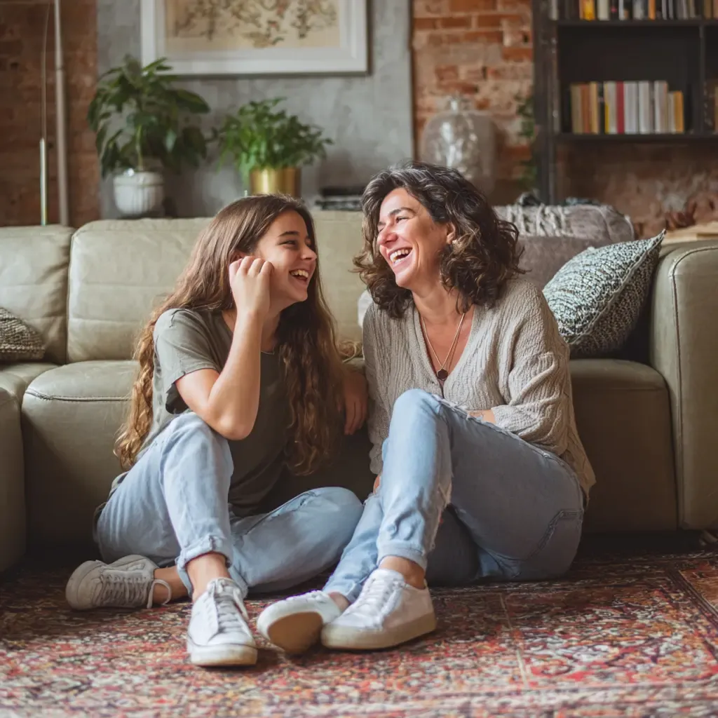 Mother and daughter enjoying wellness activities